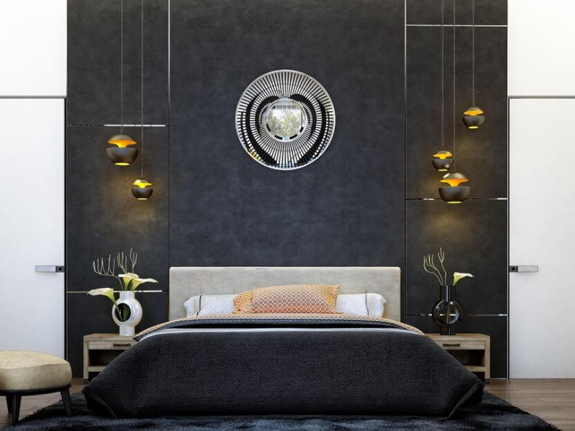 trang trí phòng ngủ màu đen