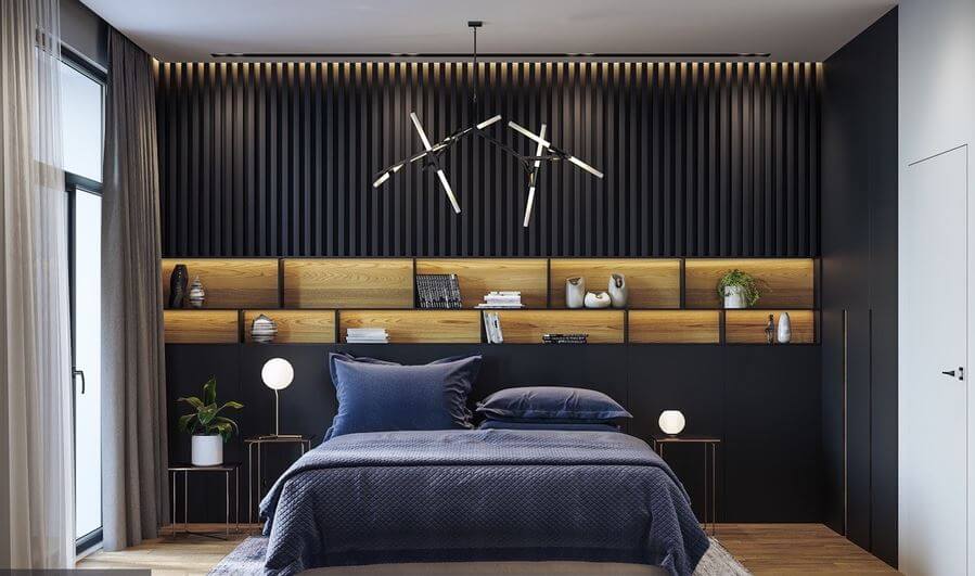 trang trí phòng ngủ màu đen