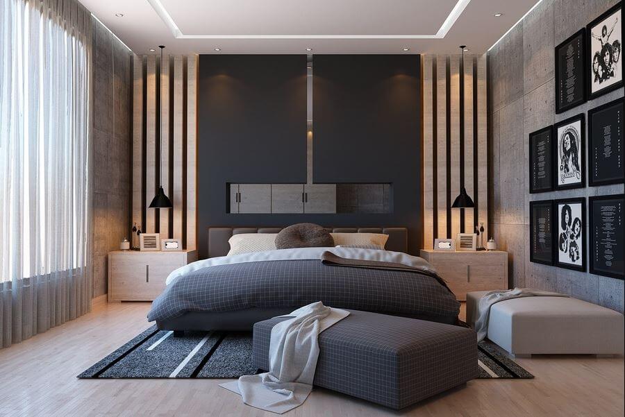 trang trí phòng ngủ màu đen