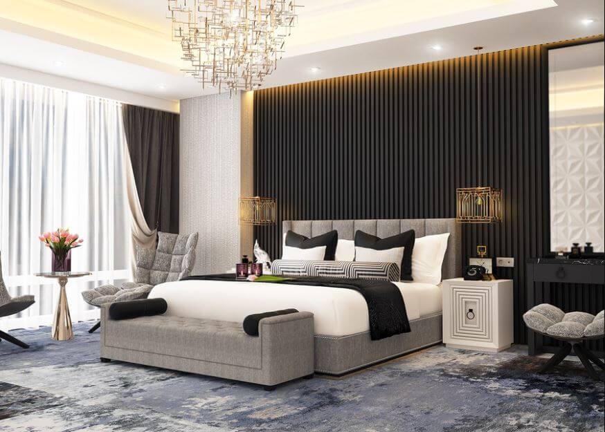 trang trí phòng ngủ màu đen