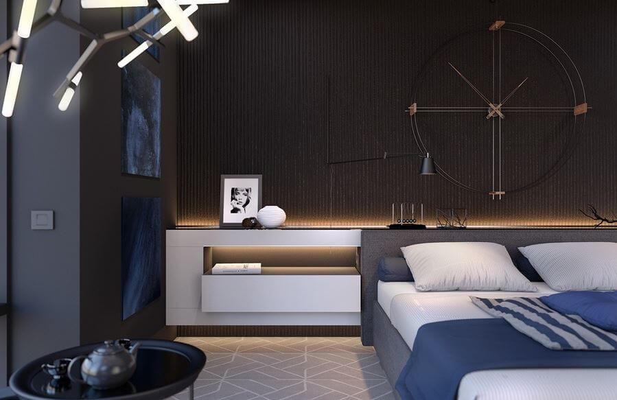 trang trí phòng ngủ màu đen