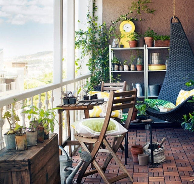 trang trí sân thượng chill