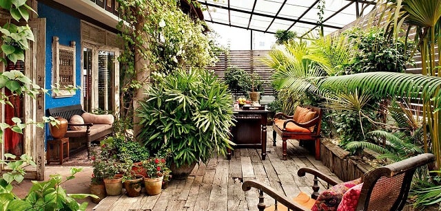 trang trí sân thượng chill