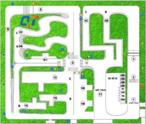 Sơ đồ thực hành lái xe sa hình cấp GPLX hạng B, C